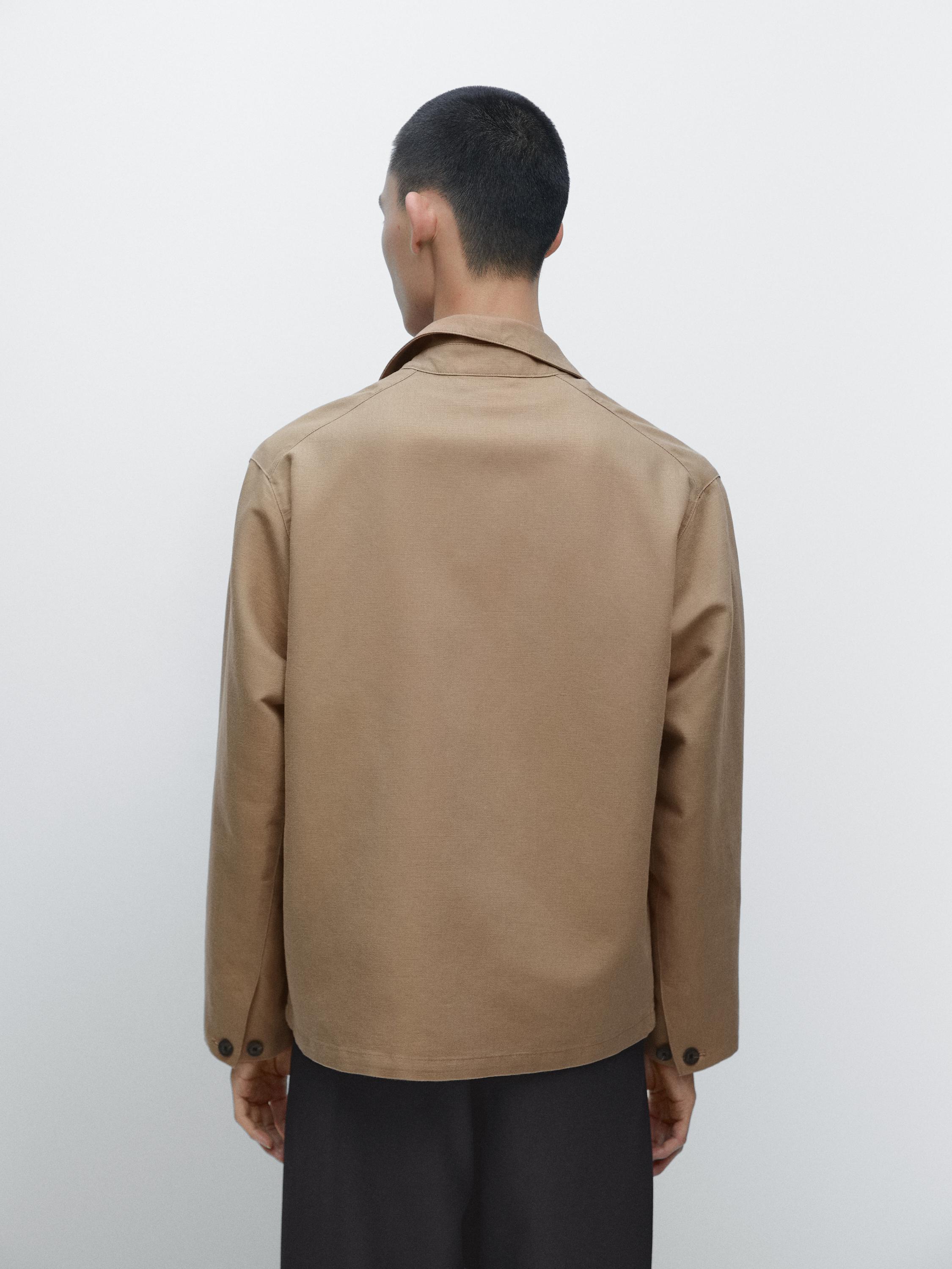 Linen blend jacket with pocket details